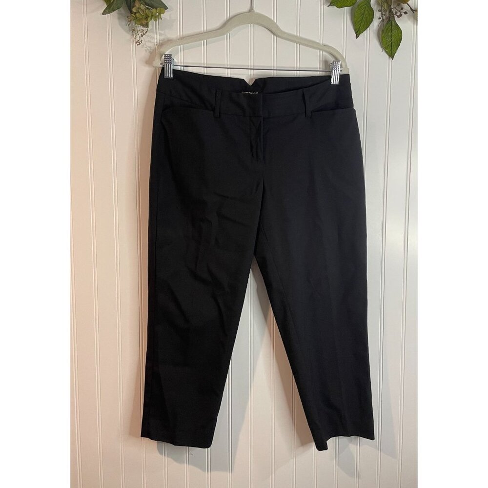 Express Women's Size 8 Black Mid Rise Pants Pockets Polyester/Viscose Blend
